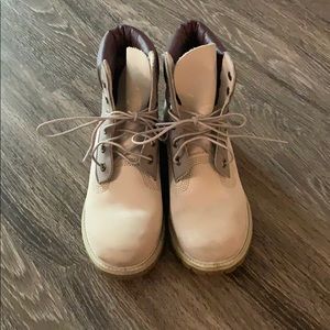 Cream Timberland boots